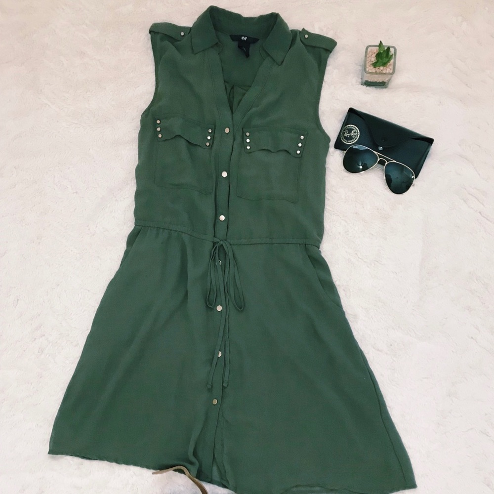 H&M army green dress